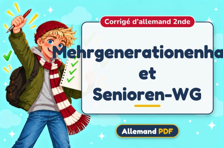 Mehrgenerationenhaus et Senioren-WG : corrigé d’allemand 2nde, illustration Allemand PDF