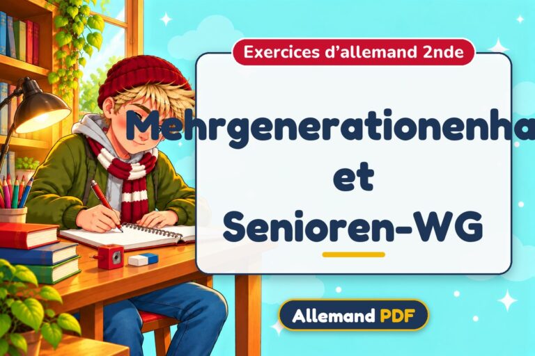 Mehrgenerationenhaus et Senioren-WG : exercices d’allemand 2nde, illustration Allemand PDF