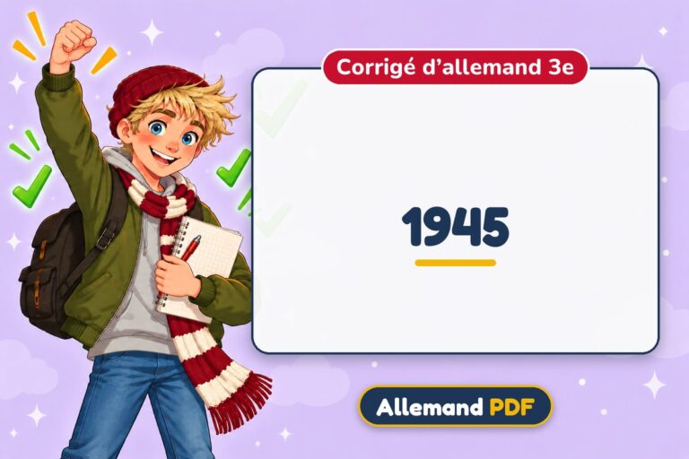 1945 : corrigé d’allemand 3e, illustration Allemand PDF