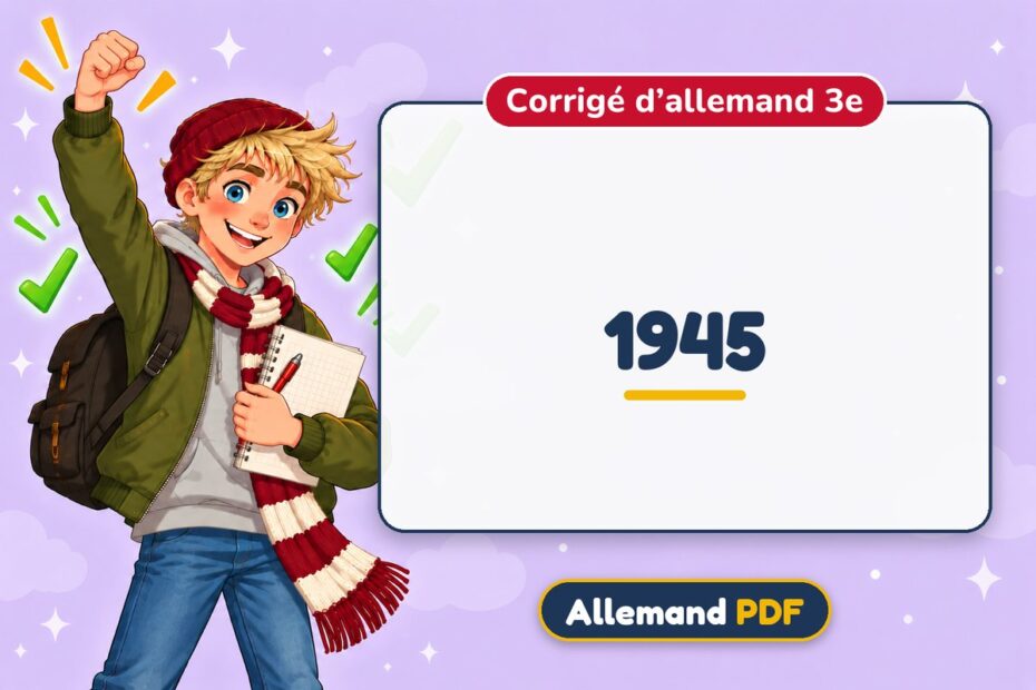 1945 : corrigé d’allemand 3e, illustration Allemand PDF