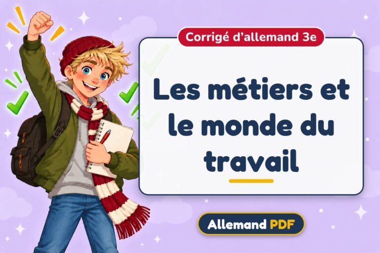 Les métiers et le monde du travail : corrigé d’allemand 3e, illustration Allemand PDF