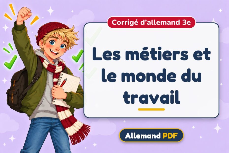 Les métiers et le monde du travail : corrigé d’allemand 3e, illustration Allemand PDF