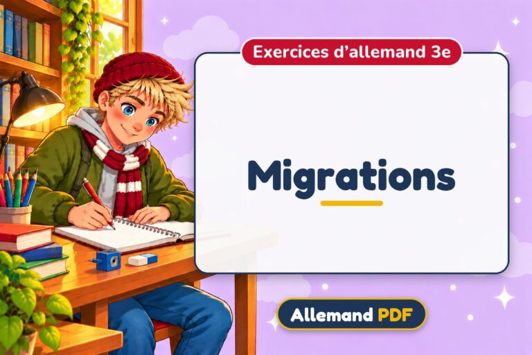 Migrations : exercices d’allemand 3e, illustration Allemand PDF