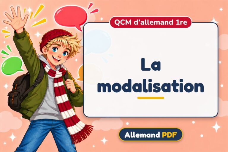 La modalisation : QCM d’allemand 1re, illustration Allemand PDF