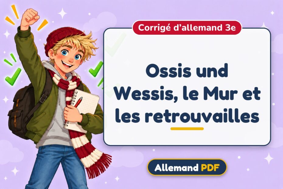 Ossis und Wessis, le Mur et les retrouvailles : corrigé d’allemand 3e, illustration Allemand PDF