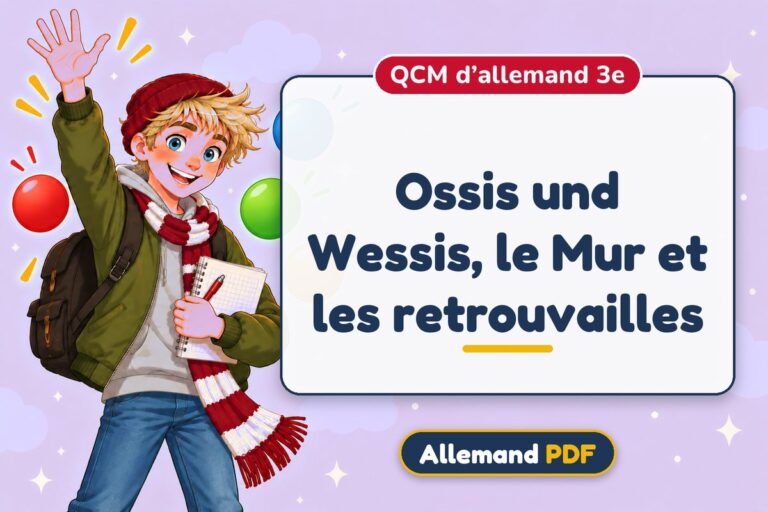 Ossis und Wessis, le Mur et les retrouvailles : QCM d’allemand 3e, illustration Allemand PDF
