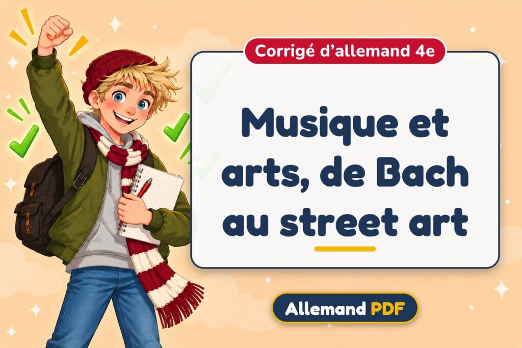 Musique et arts, de Bach au street art : corrigé d’allemand 4e, illustration Allemand PDF