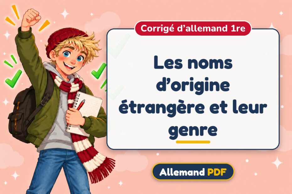 Les noms d’origine étrangère et leur genre : corrigé d’allemand 1re, illustration Allemand PDF