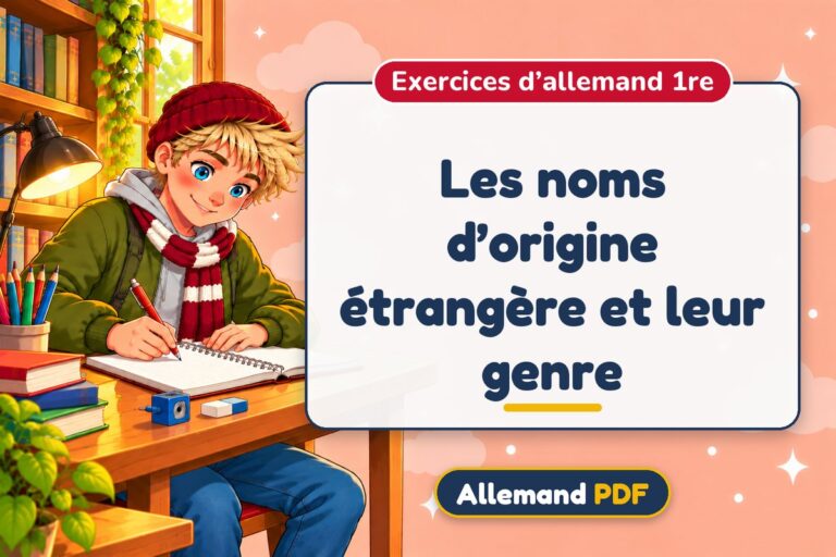 Les noms d’origine étrangère et leur genre : exercices d’allemand 1re, illustration Allemand PDF