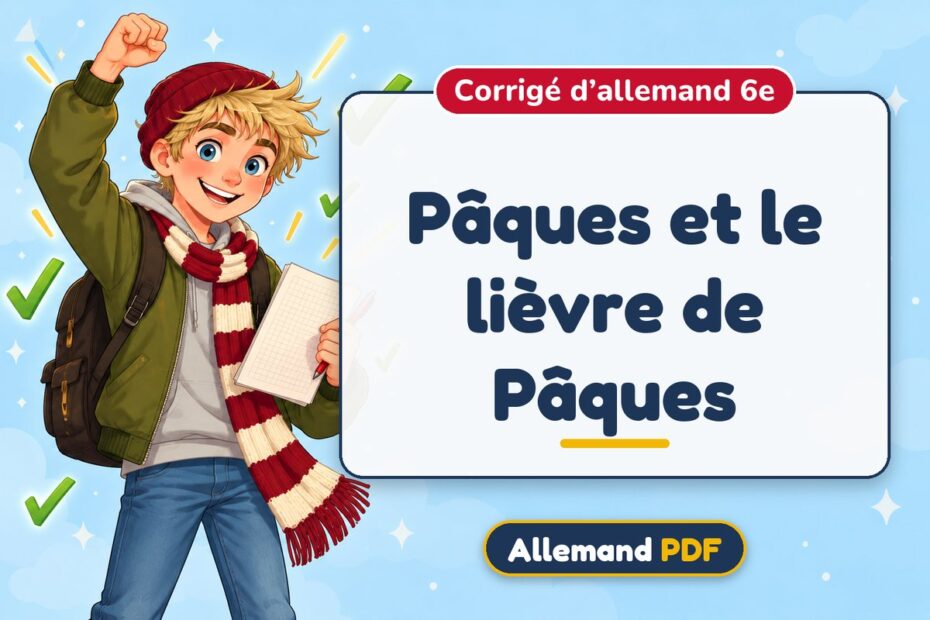 Pâques et le lièvre de Pâques : corrigé d’allemand 6e, illustration Allemand PDF