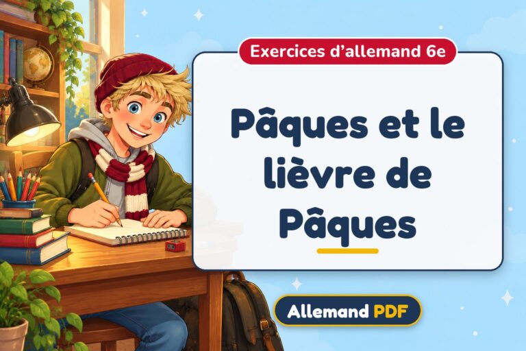 Pâques et le lièvre de Pâques : exercices d’allemand 6e, illustration Allemand PDF