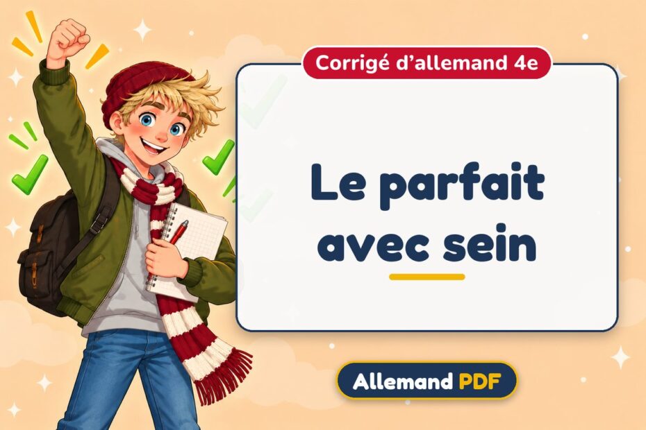 Le parfait avec sein : corrigé d’allemand 4e, illustration Allemand PDF