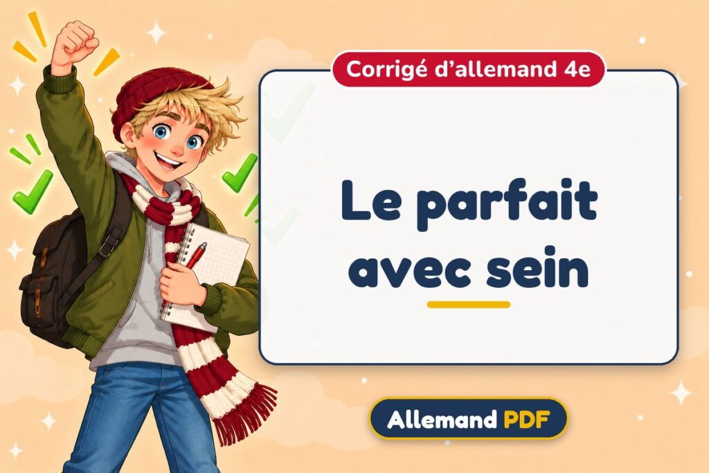 Le parfait avec sein : corrigé d’allemand 4e, illustration Allemand PDF
