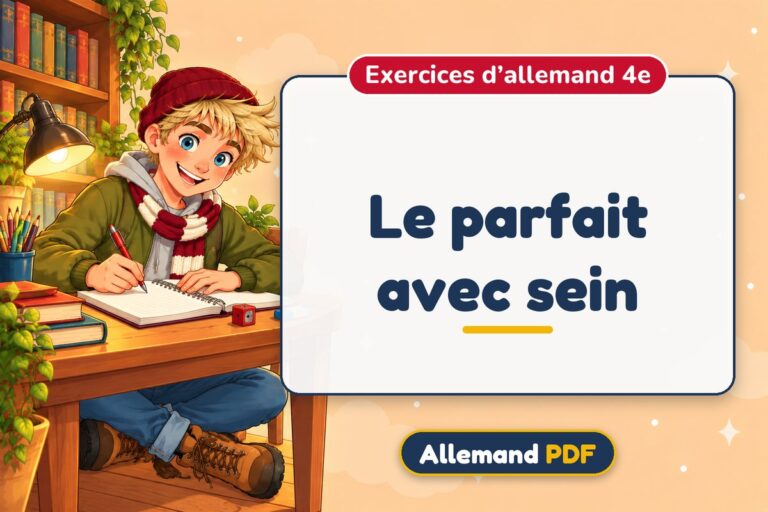 Le parfait avec sein : exercices d’allemand 4e, illustration Allemand PDF