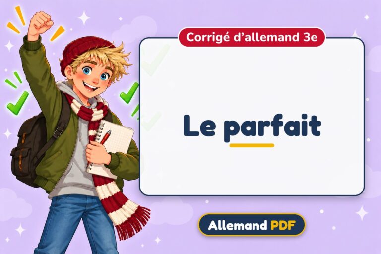 Le parfait : corrigé d’allemand 3e, illustration Allemand PDF