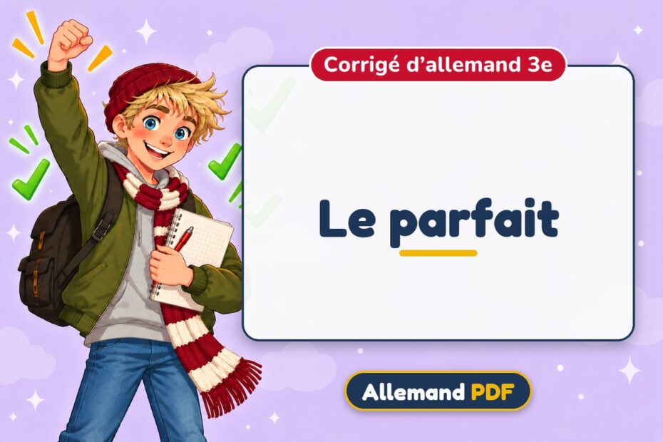 Le parfait : corrigé d’allemand 3e, illustration Allemand PDF