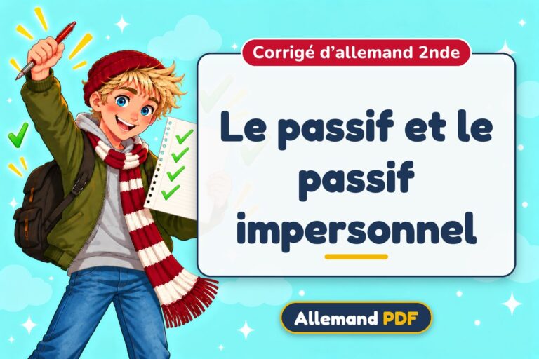 Le passif et le passif impersonnel : corrigé d’allemand 2nde, illustration Allemand PDF