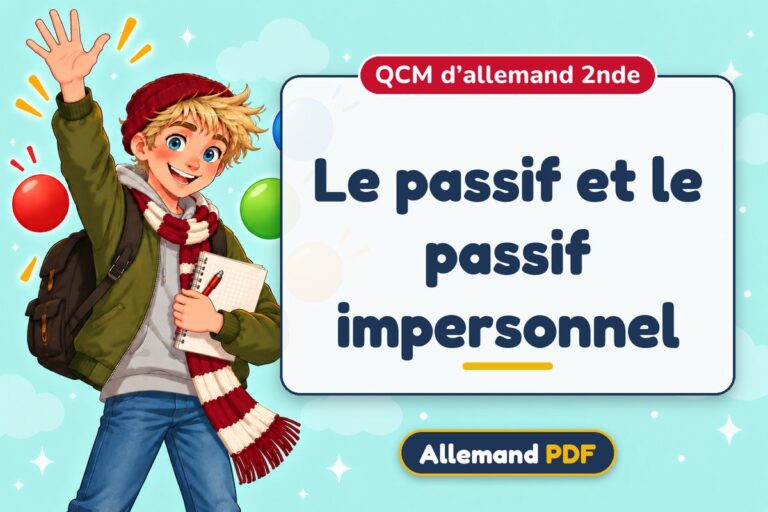 Le passif et le passif impersonnel : QCM d’allemand 2nde, illustration Allemand PDF