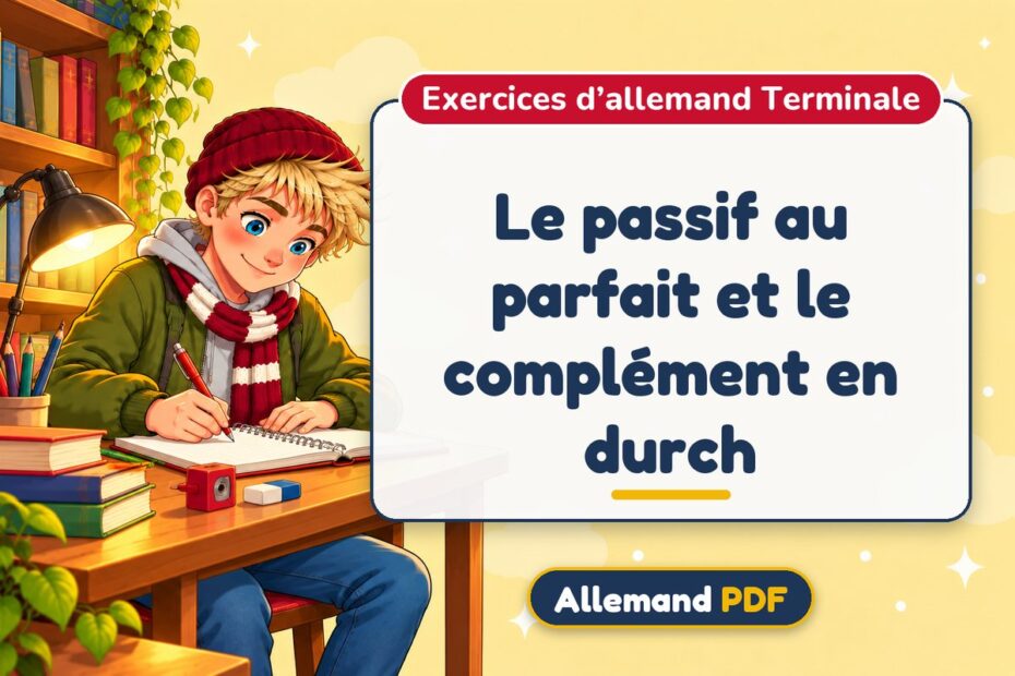 Le passif au parfait et le complément en durch : exercices d’allemand terminale, illustration Allemand PDF