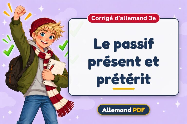 Le passif présent et prétérit : corrigé d’allemand 3e, illustration Allemand PDF