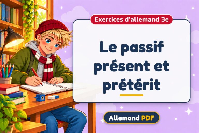 Le passif présent et prétérit : exercices d’allemand 3e, illustration Allemand PDF