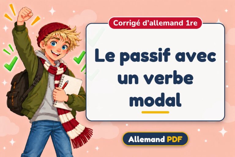 Le passif avec un verbe modal : corrigé d’allemand 1re, illustration Allemand PDF