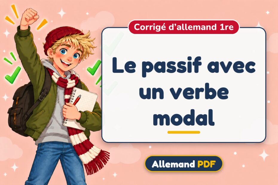 Le passif avec un verbe modal : corrigé d’allemand 1re, illustration Allemand PDF
