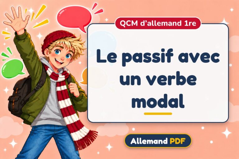 Le passif avec un verbe modal : QCM d’allemand 1re, illustration Allemand PDF