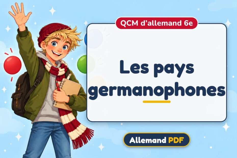 Les pays germanophones : QCM d’allemand 6e, illustration Allemand PDF
