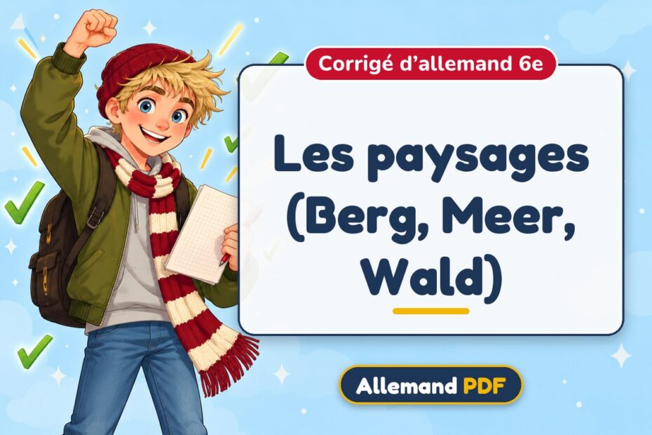 Les paysages (Berg, Meer, Wald) : corrigé d’allemand 6e, illustration Allemand PDF