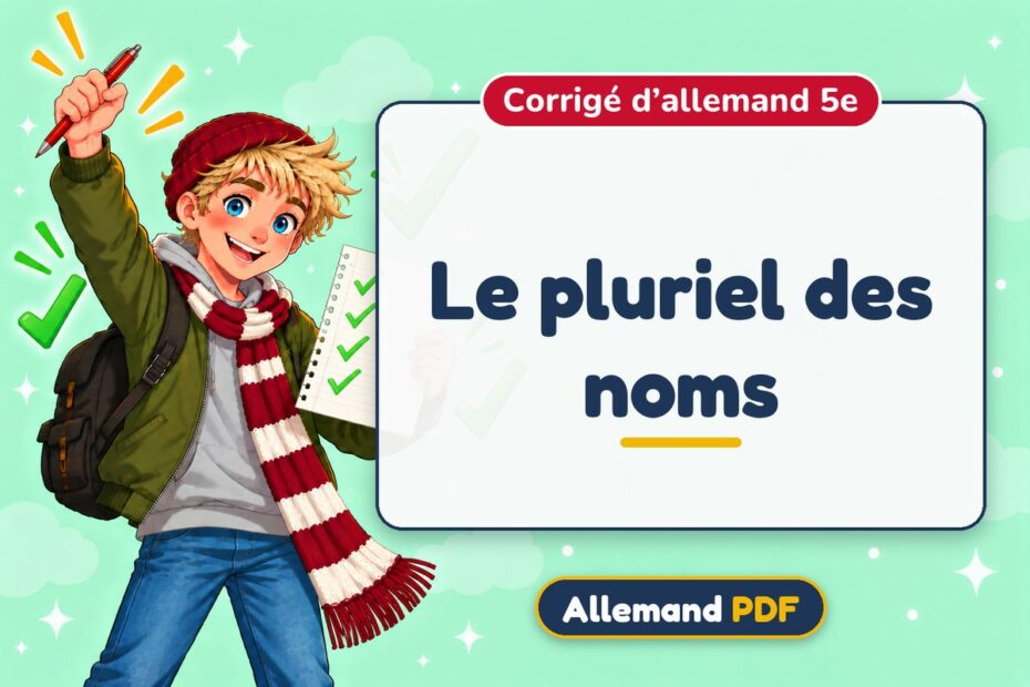 Le pluriel des noms : corrigé d’allemand 5e, illustration Allemand PDF
