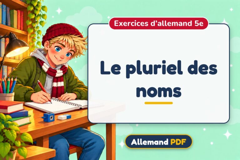 Le pluriel des noms : exercices d’allemand 5e, illustration Allemand PDF