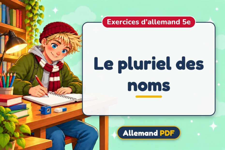 Le pluriel des noms : exercices d’allemand 5e, illustration Allemand PDF