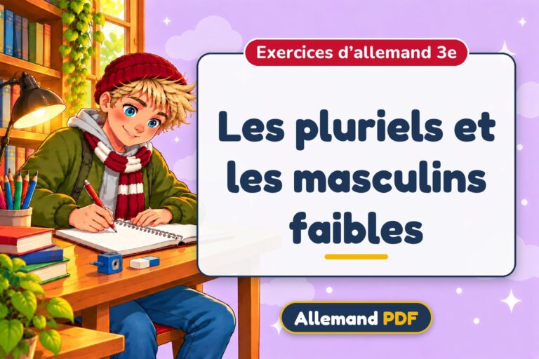Les pluriels et les masculins faibles : exercices d’allemand 3e, illustration Allemand PDF