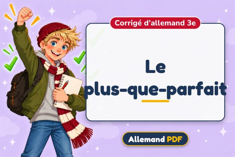Le plus-que-parfait : corrigé d’allemand 3e, illustration Allemand PDF
