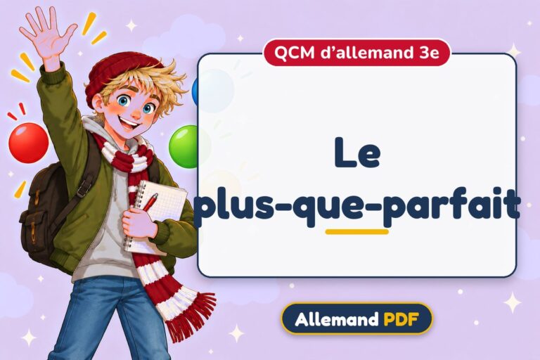 Le plus-que-parfait : QCM d’allemand 3e, illustration Allemand PDF
