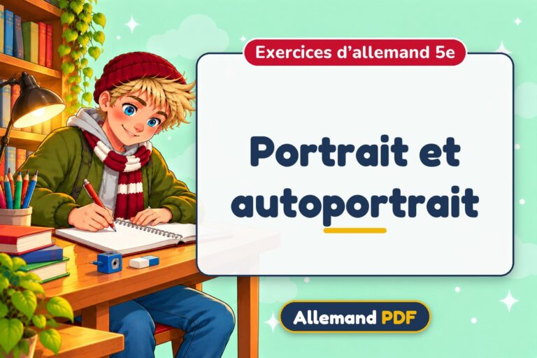 Portrait et autoportrait : exercices d’allemand 5e, illustration Allemand PDF