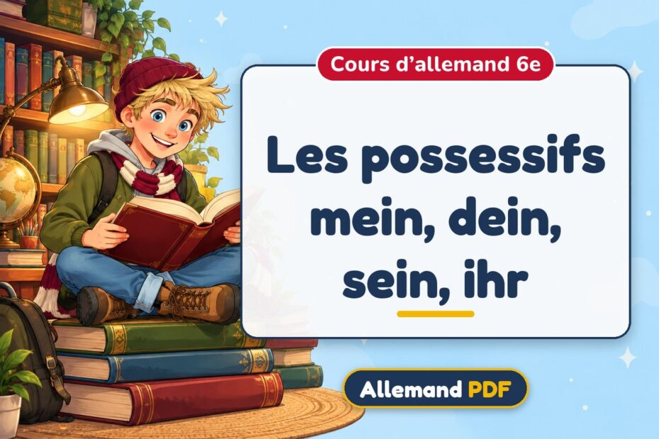 Les possessifs mein, dein, sein, ihr : cours d’allemand 6e, illustration Allemand PDF