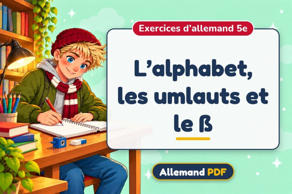 L’alphabet, les umlauts et le ß : exercices d’allemand 5e, illustration Allemand PDF