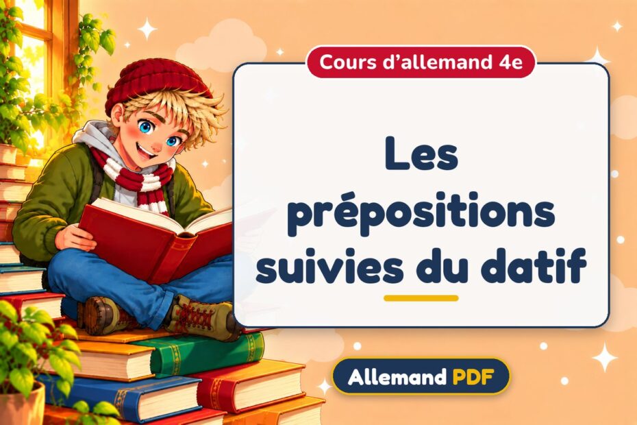 Les prépositions suivies du datif : cours d’allemand 4e, illustration Allemand PDF