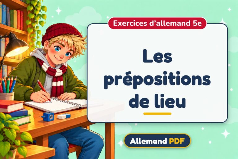 Les prépositions de lieu : exercices d’allemand 5e, illustration Allemand PDF
