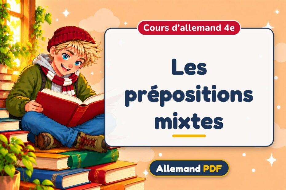 Les prépositions mixtes : cours d’allemand 4e, illustration Allemand PDF