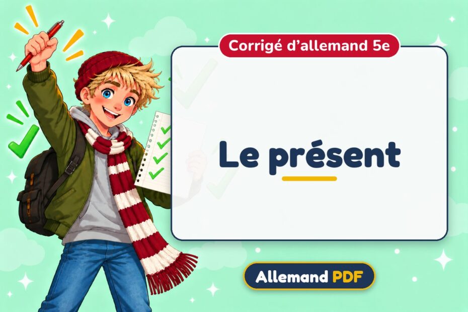 Le présent : corrigé d’allemand 5e, illustration Allemand PDF
