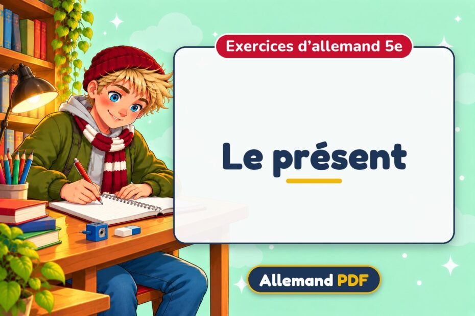 Le présent : exercices d’allemand 5e, illustration Allemand PDF