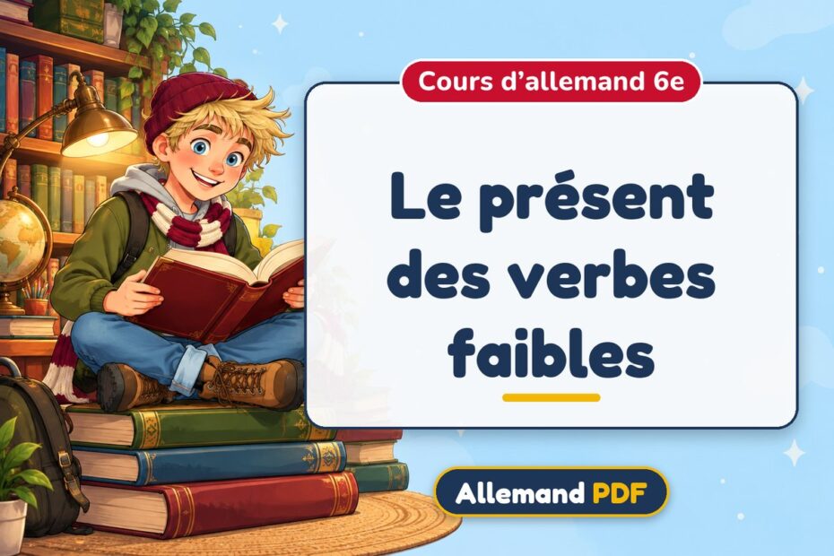 Le présent des verbes faibles : cours d’allemand 6e, illustration Allemand PDF