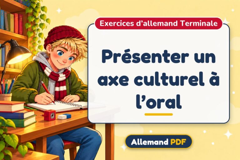 Présenter un axe culturel à l’oral : exercices d’allemand terminale, illustration Allemand PDF