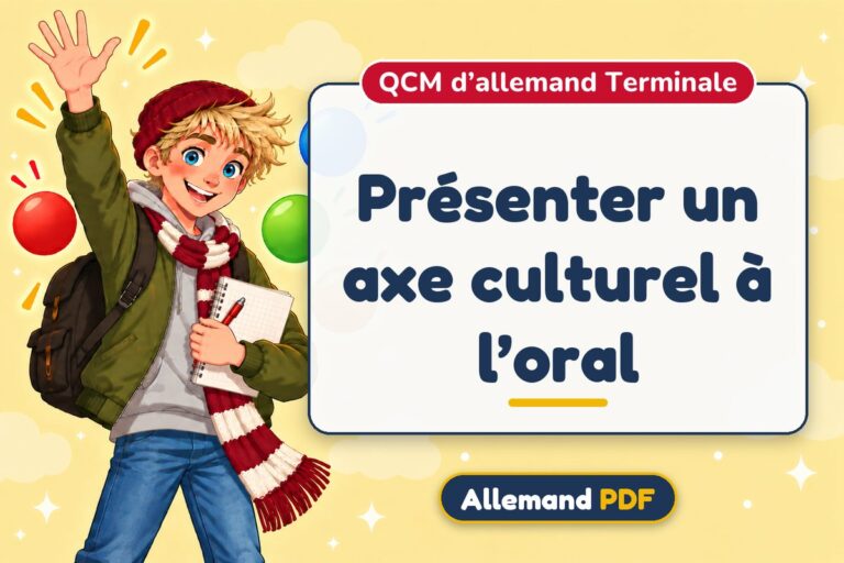 Présenter un axe culturel à l’oral : QCM d’allemand terminale, illustration Allemand PDF