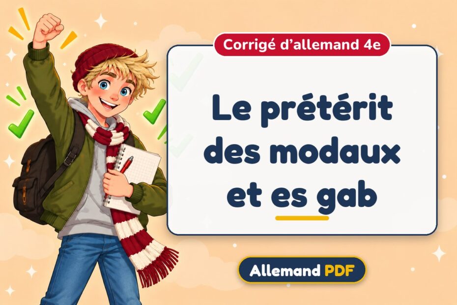 Le prétérit des modaux et es gab : corrigé d’allemand 4e, illustration Allemand PDF
