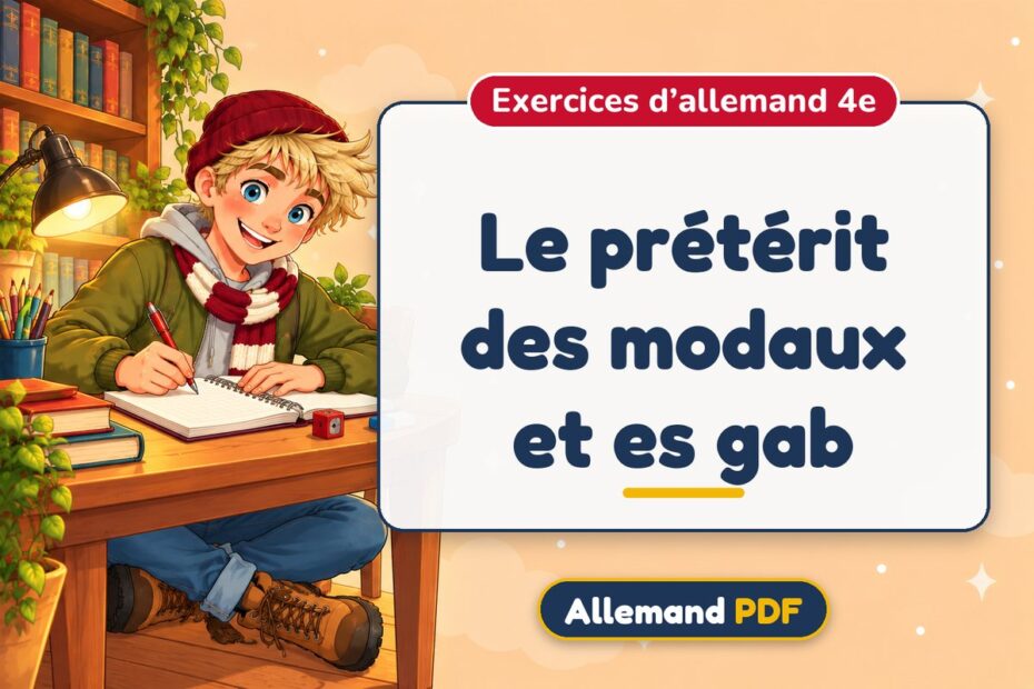 Le prétérit des modaux et es gab : exercices d’allemand 4e, illustration Allemand PDF