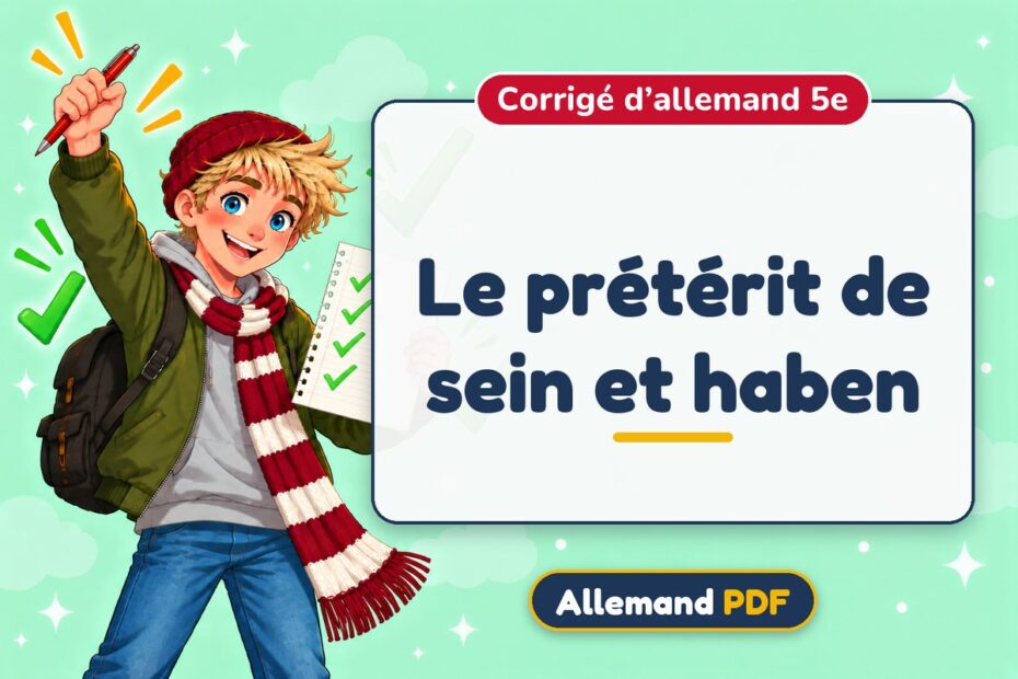 Le prétérit de sein et haben : corrigé d’allemand 5e, illustration Allemand PDF